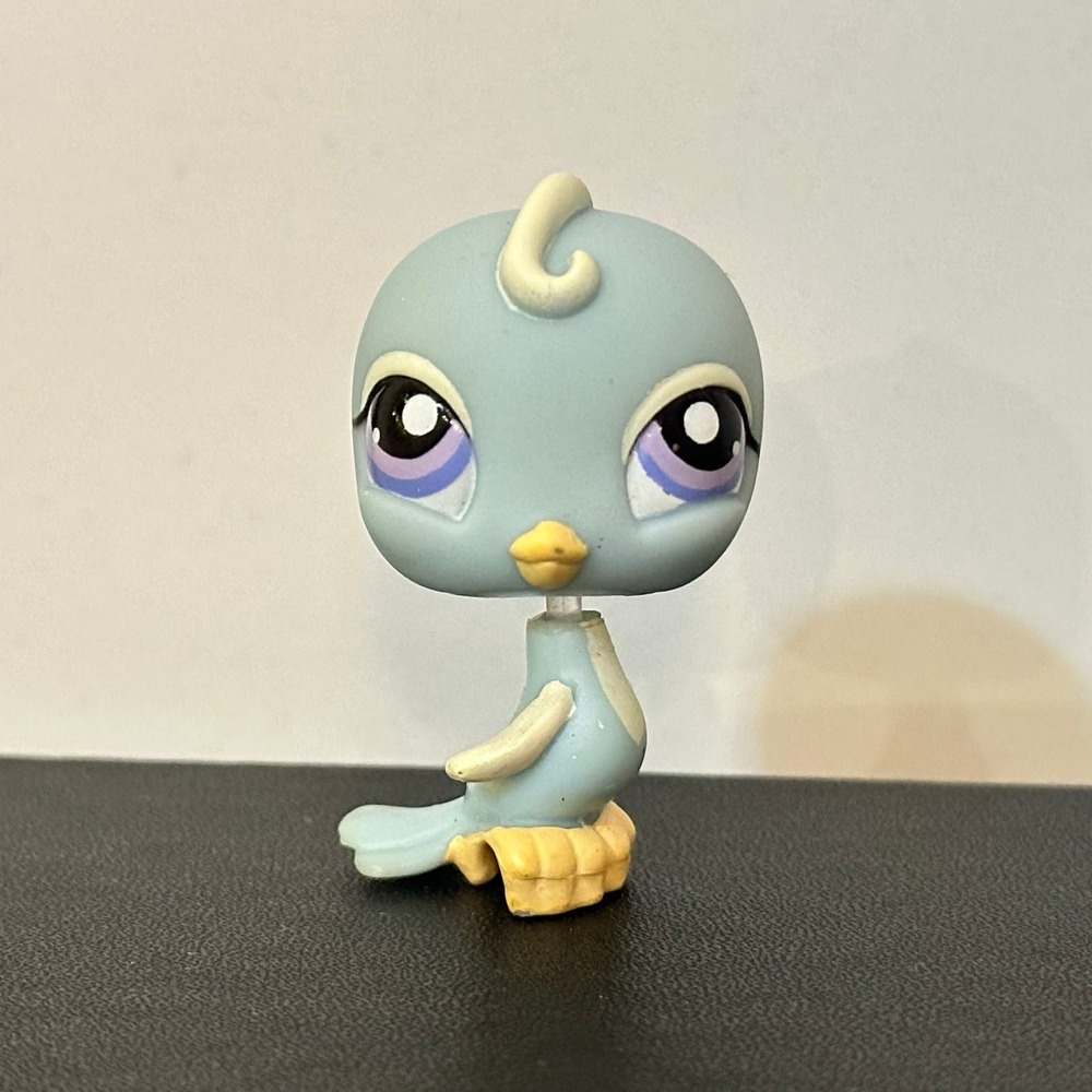 Littlest Pet Shop LPS 406 Blue White Parakeet Bird Purple